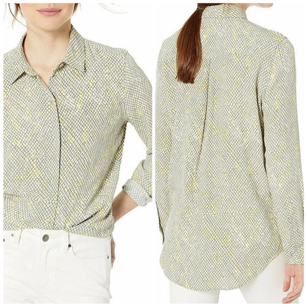 Equipment Femme Essential Snake Print shirt in silverlin multi